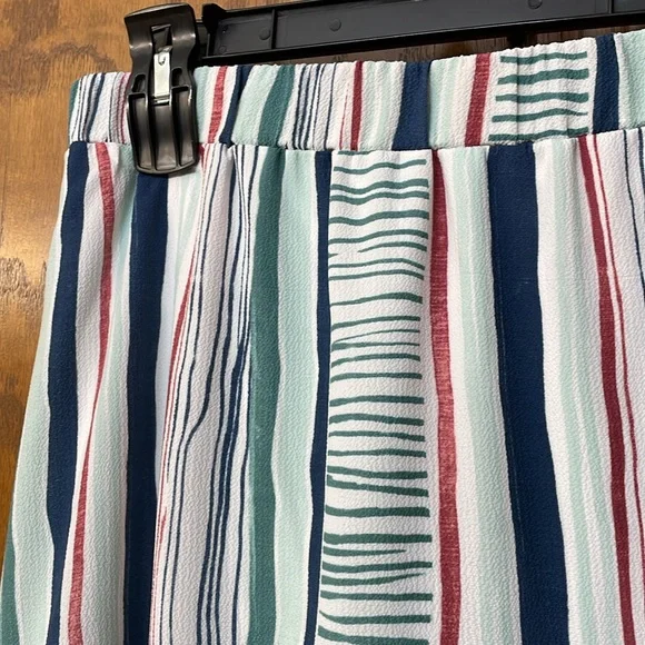 LANE BRYANT UEC Size 14/16 Striped Tiered Maxi Skirt Pull on style elastic waist - Picture 4 of 9